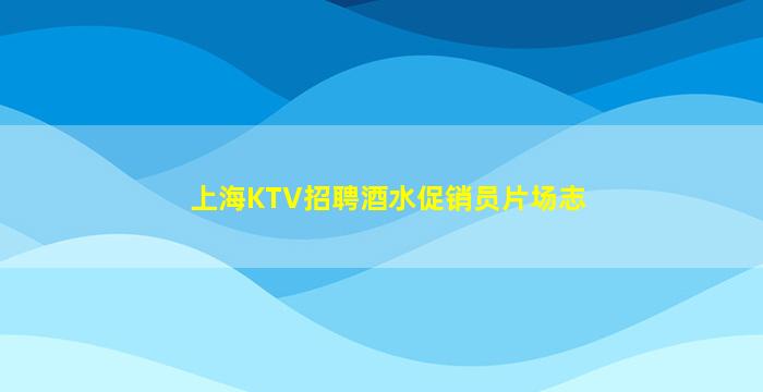 上海KTV招聘酒水促销员片场志